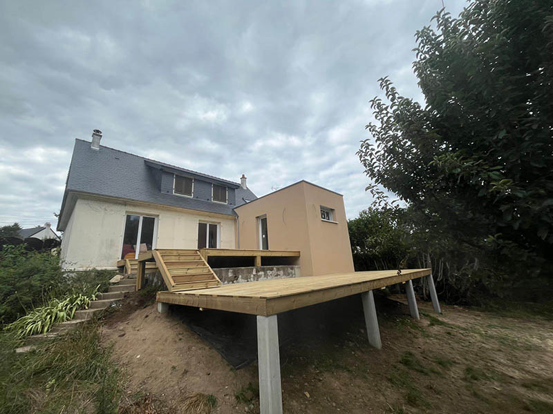 Chantier terrasse en cours